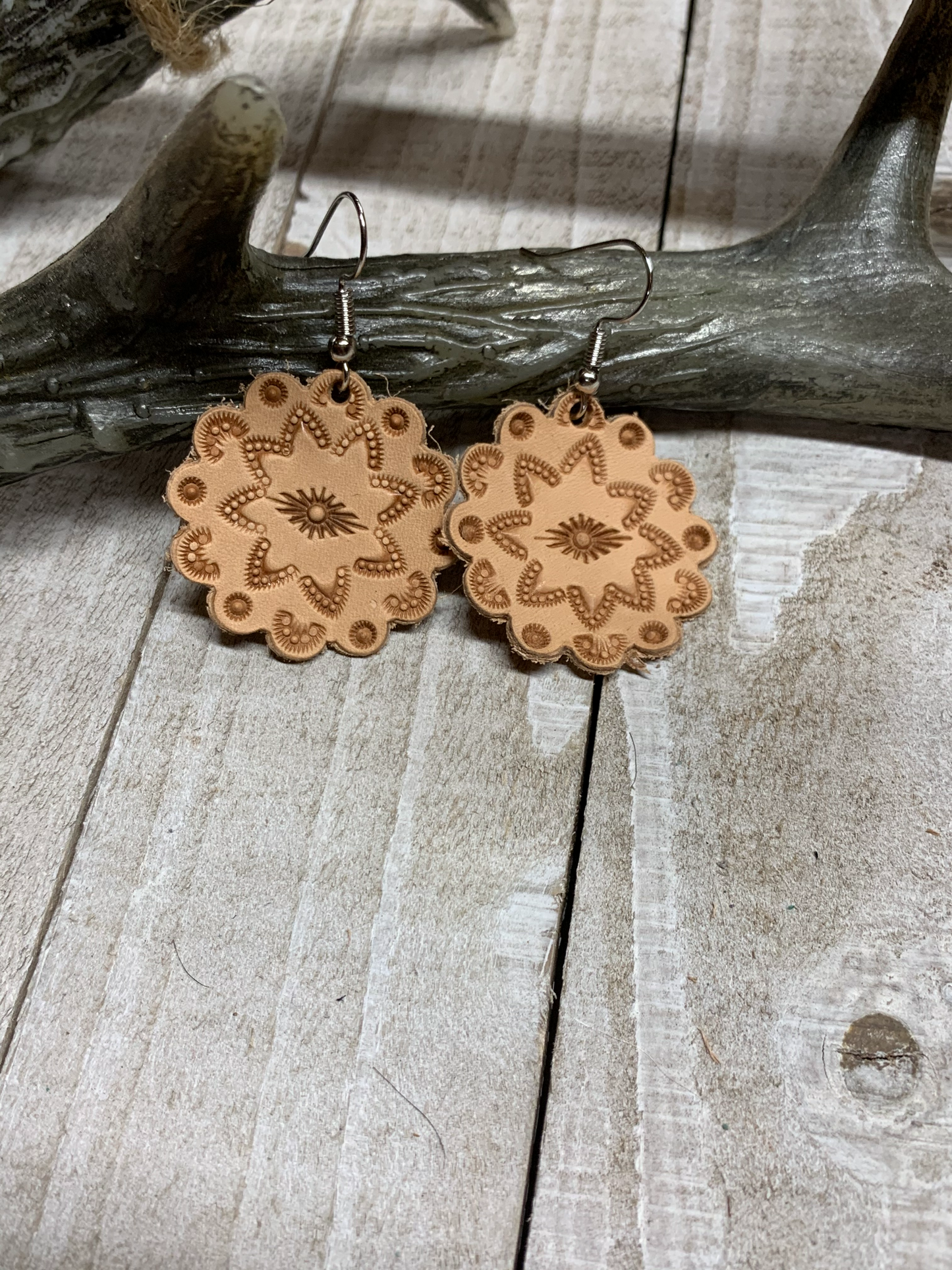 Leather Diamond Earrings
