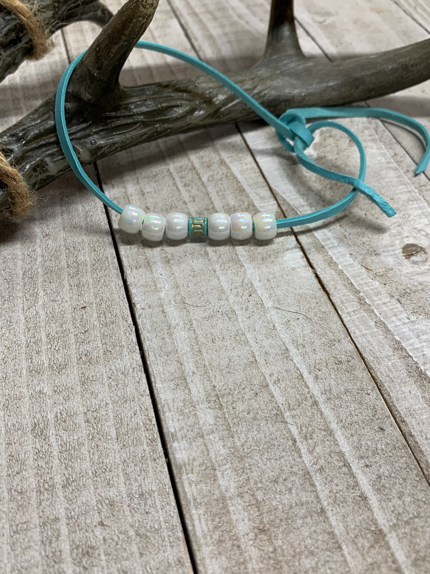 Turquoise Leather Anklet